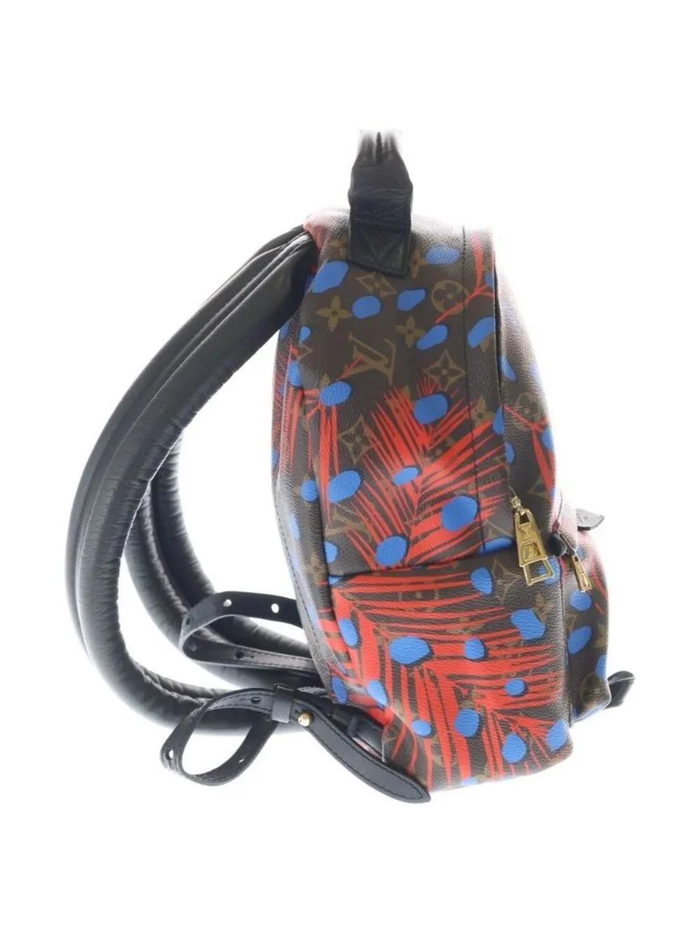 Louis Vuitton Jungle Dot Palm Springs PM Backpack Brown Red Leather Gold